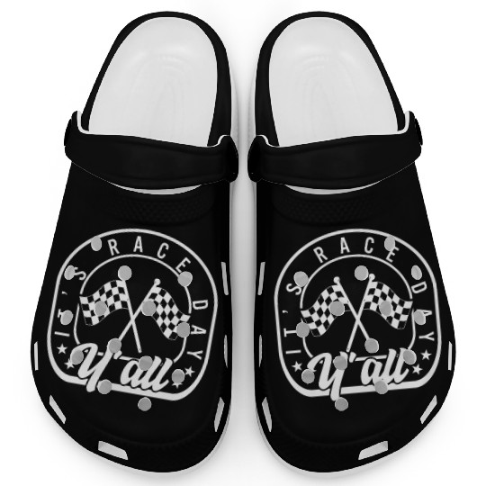 It's Race Day Y'all Clogs, Race Day Checkered