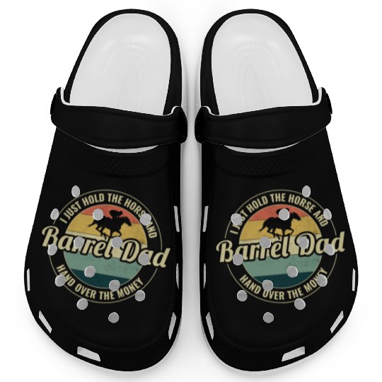 Barrel Racer Racing Horse Riding Dad Fathers day Clogs