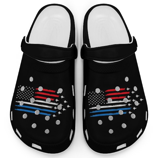 Air Force US Veterans 4th of July Clogs