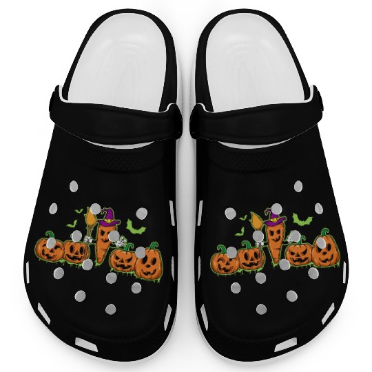 Happy Halloween Carrot Pumpkin Trick Or Treat Clogs