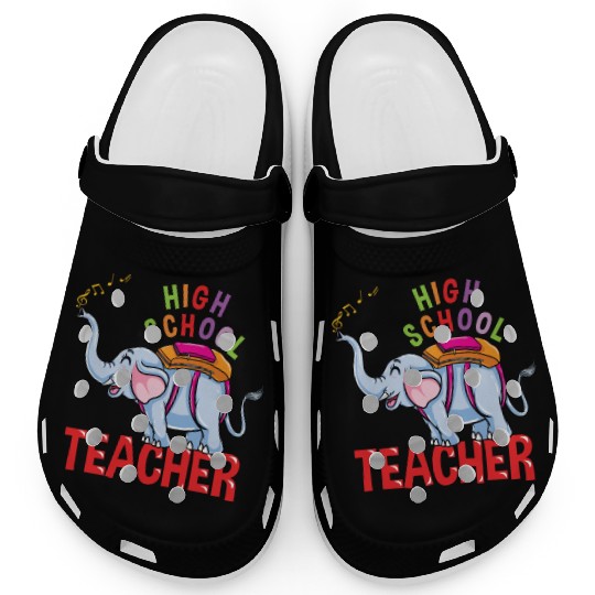 Back To School Elephant High School Teacher Clogs