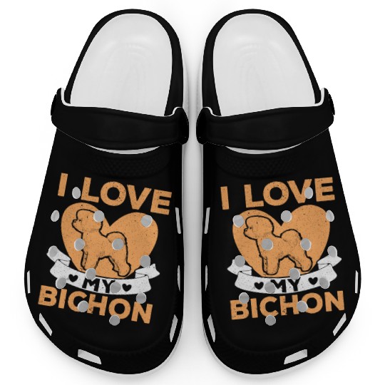 Bichon Frise Dog Lover Dog Breeder Puppy Paw Love Clogs