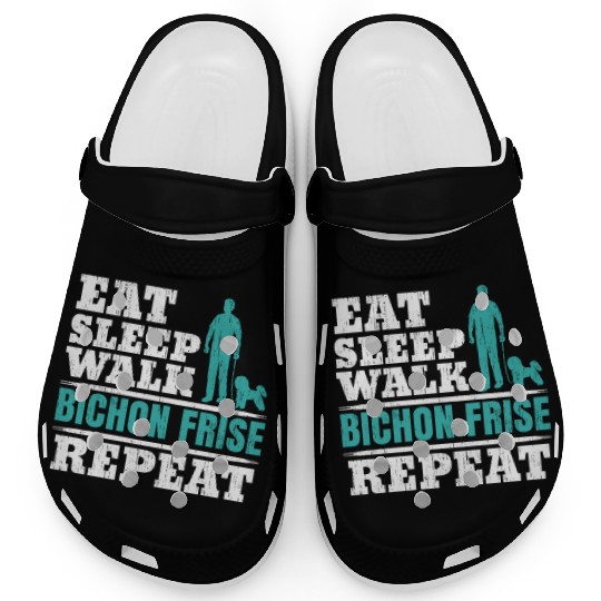 Eat Sleep Walk Bichon Frise Repeat Dog Lover Clogs