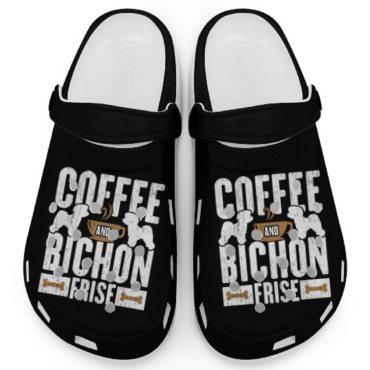 Coffee And Bichon Frise Dog Lover Puppy Paw Love Clogs