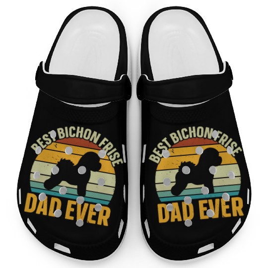 Best Bichon Frise Dad Ever Dog Lover Puppy Paw Clogs