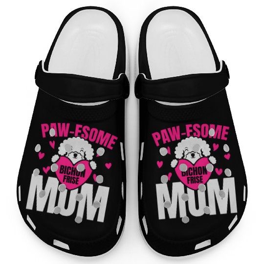 Pawesome Bichon Frise Mom Dog Lover Puppy Paw Love Clogs