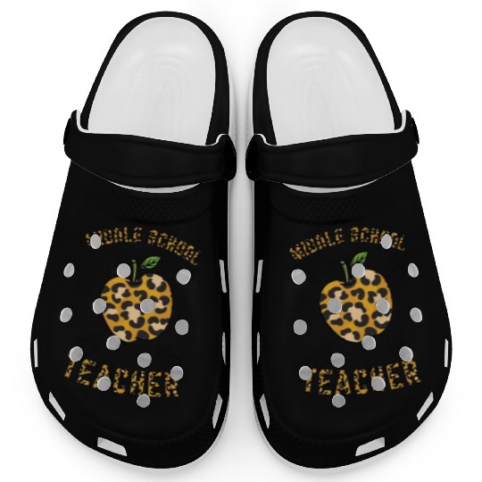 Middle School Teacher Leopard Print Clogs