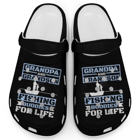 Grandpa and grandson fishing buddies for life Clogs