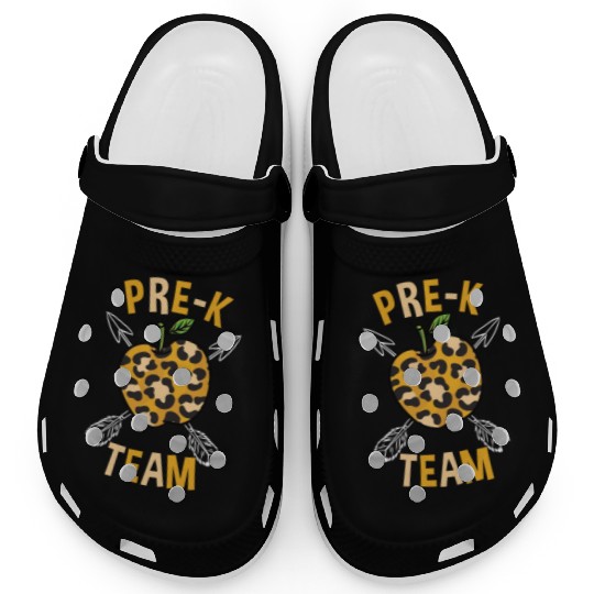 Pre-K Back To School Team Leopard Print Clogs