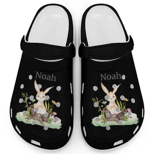 Waldtier Reh Hase Hedgehog Flowers Name Noah Clogs