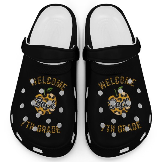 Welcome Back To 7th Grade Leopard Print Clogs