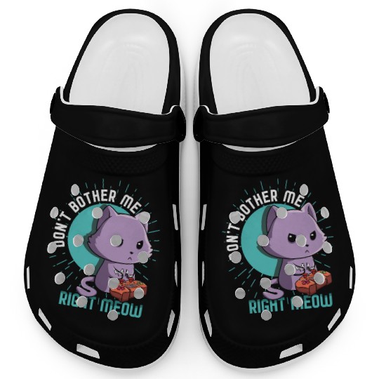 Meow Kawaii Cat Playing Video Game Lover Gaming Clogs
