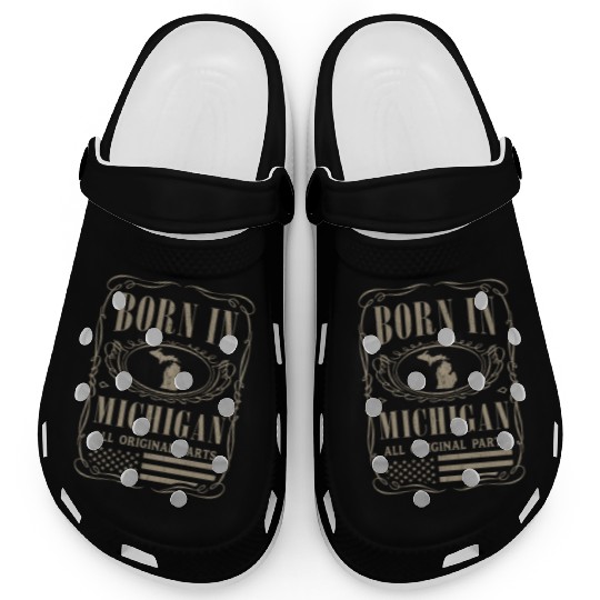 Vintage America US States Born Michigan Clogs