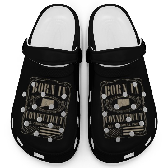 Vintage America US States Born Connecticut Clogs