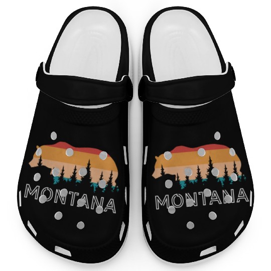 Montana Grizzly Bear Retro Clogs