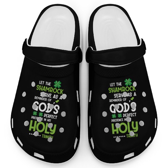 Christian Saint Patricks Day Holy Trinity Shamrock Clogs