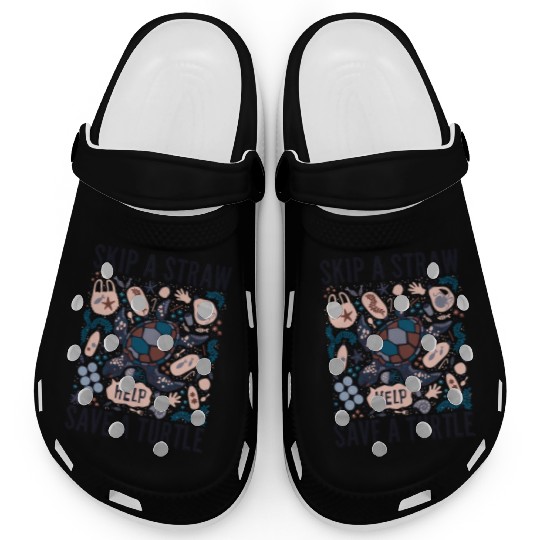 Skip a Straw Save a Turtle Clogs