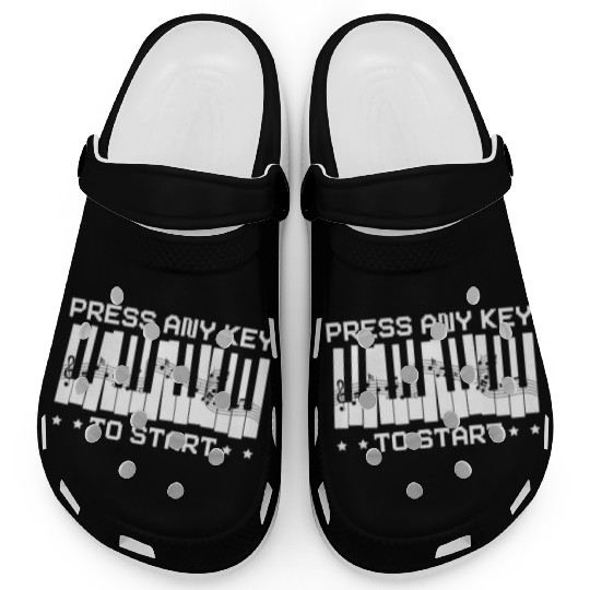 Press Any Key To Start Piano Player Musician Music Clogs