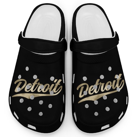 Detroit Michigan Cool Retro 1970S Vintage Clogs