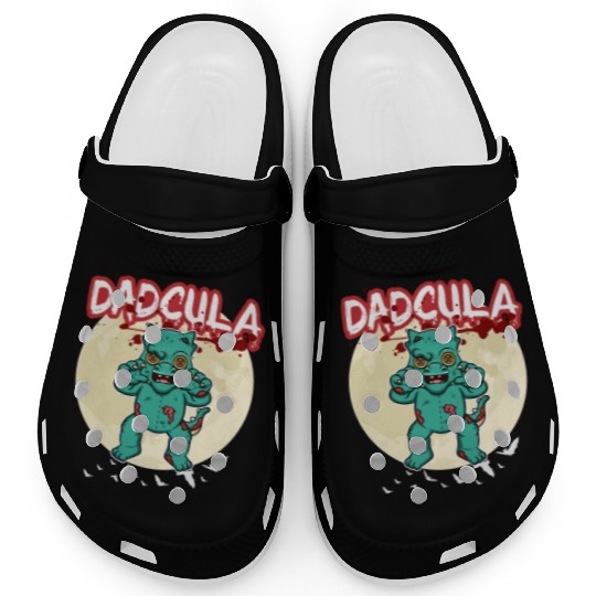 Dadcula Dracula Vampire Dad Funny Halloween Party Clogs