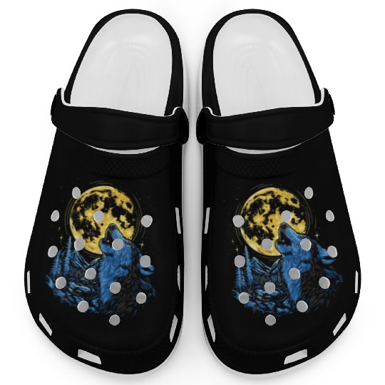Wolf Moon Forest Wolves Nature Nature Liever Full Clogs