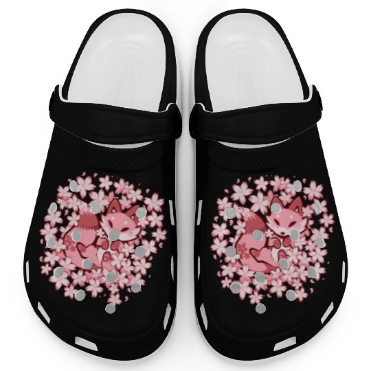 Cherry Blossom Fox Clogs
