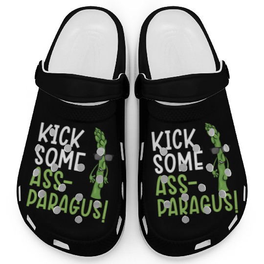 Kick Some Ass-paragus Asparagus Vegetable Vegan Clogs