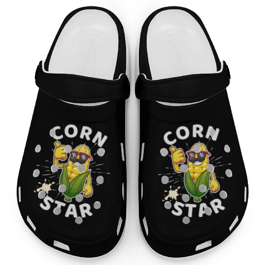 Funny Corn Star Sunglasses Mustache big Postal Service Clogs