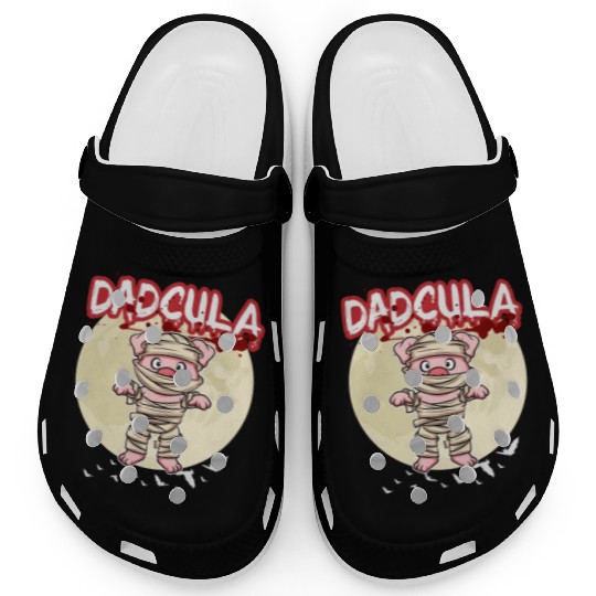 Dadcula Dracula Vampire Dad Funny Halloween Party Clogs