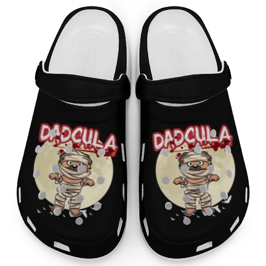 Dadcula Dracula Vampire Dad Funny Halloween Party Clogs