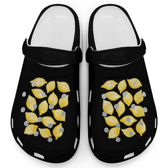 Lemon Watercolor Clogs