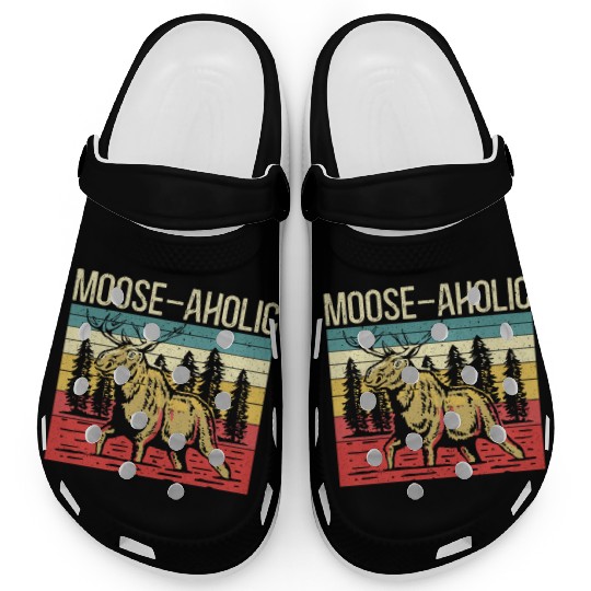 Moose-aholic Moose Wildlife Animal Alces Elk Deer Clogs