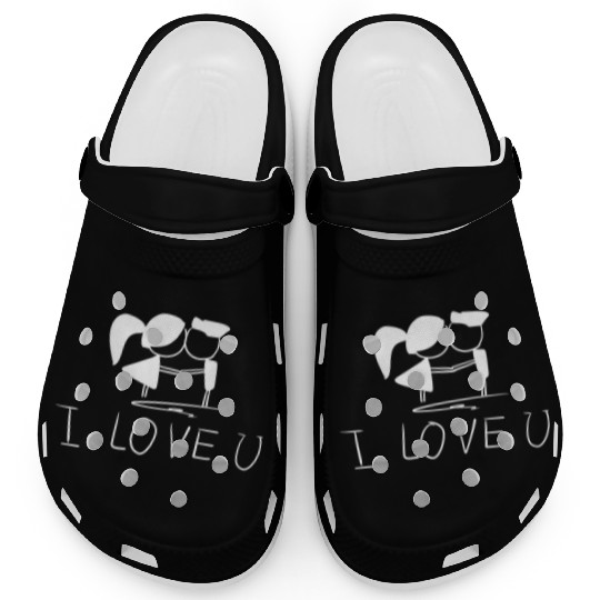 i love you valentines day couple Clogs