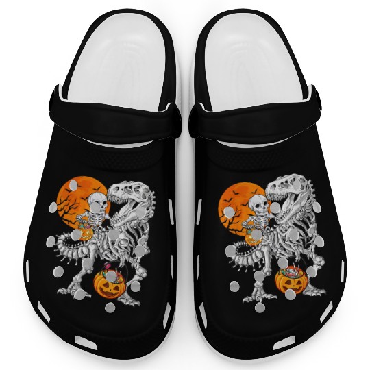 Skeleton Dinosaur T rex Boys Funny Halloween Mummy Clogs