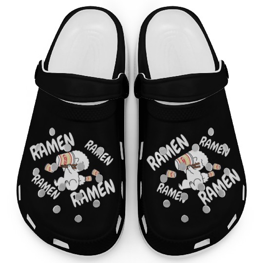 Bichon Frise Instant Ramen Noodles Clogs