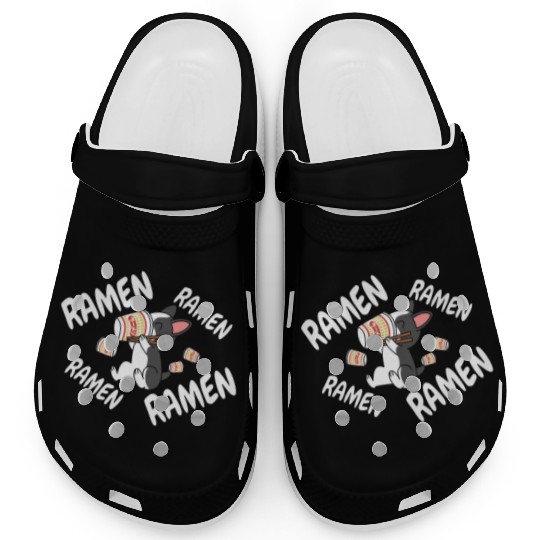 Boston Terrier Instant Ramen Noodles Clogs
