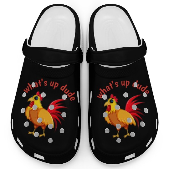 Angry Cartoon Cock Bird Clogs