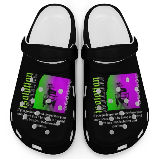 Black And Green Streetwear Isolation Quote Clogs