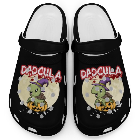 Dadcula Dracula Vampire Dad Funny Halloween Party Clogs
