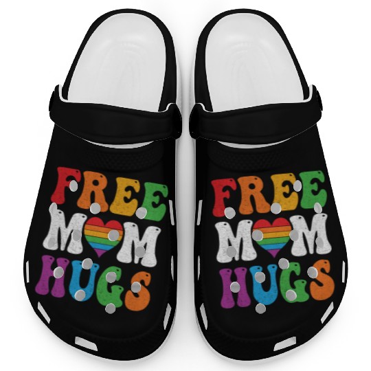 Free Mom Hugs Pride Clogs Rainbow Heart LGBT Pride