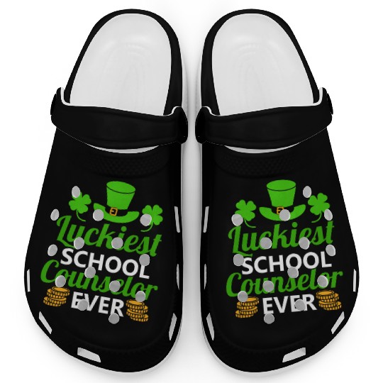 Luckiest School Counselor Ever St. Patrick's Day Clogs