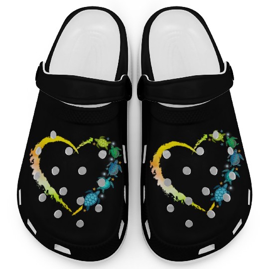 Sea Turtle Heart Animal Lover Clogs