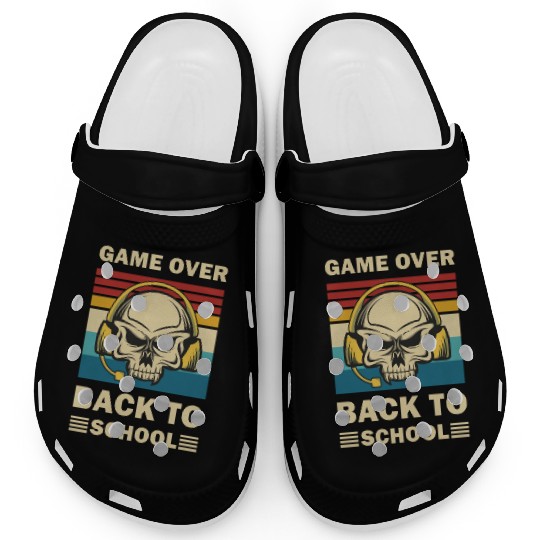 Game Over Back To School Funny Video Gamer Gaming Clogs