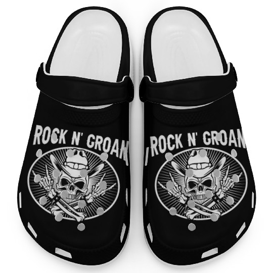 Halloween Cowboy Skeleton Rocker Hand Rock Clogs