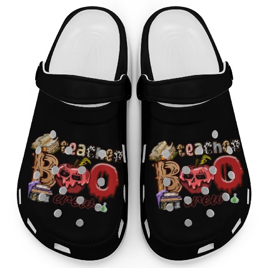 Funny Teacher Boo Crew Ghost Teacher Halloween Clogs