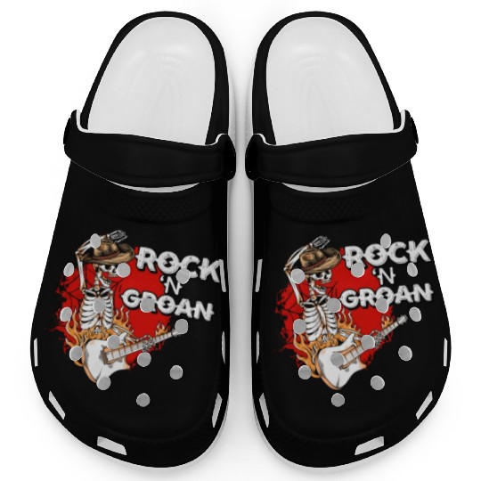 Halloween Cowboy Skeleton Rocker Hand Rock Clogs