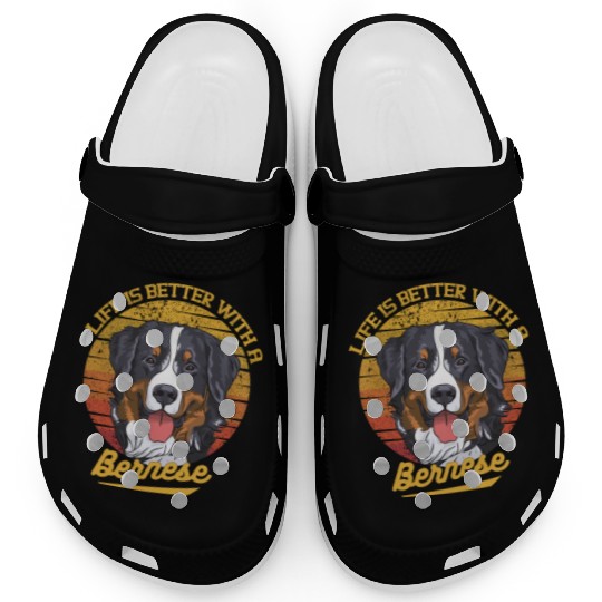Bernese Mountain Dog Lover Cartoon Clogs