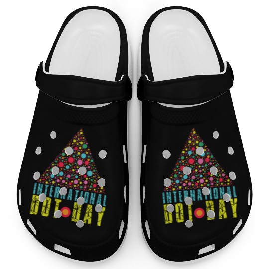 Colorful Triangle Pattern International Dot Day Clogs