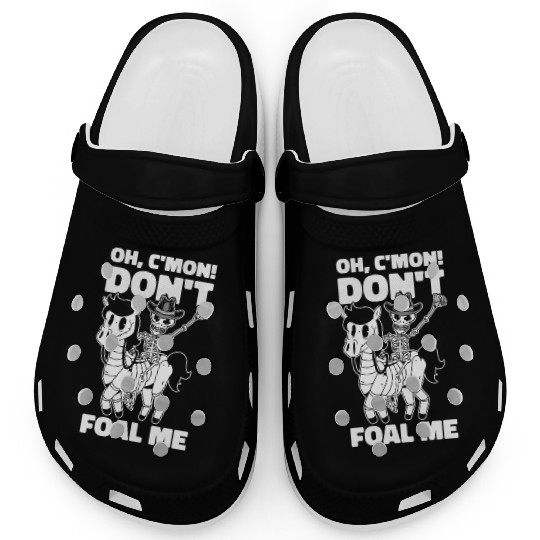Halloween Cowboy Skeleton Foal Horse Riding Clogs
