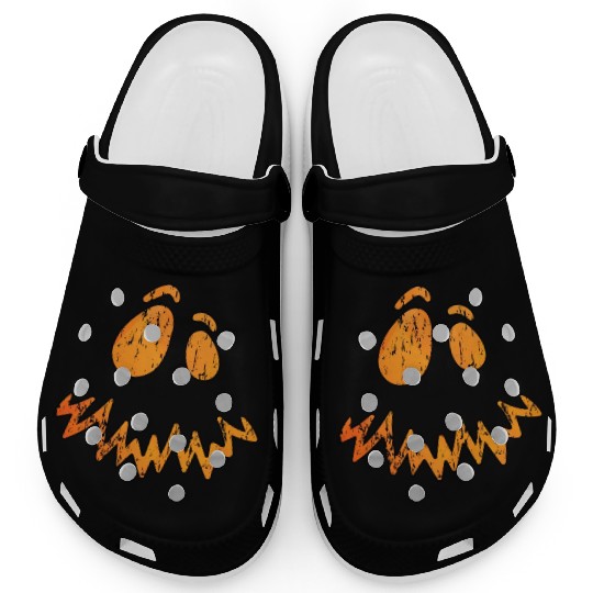 Jack O Lantern Scary Carved Pumpkin Face Clogs